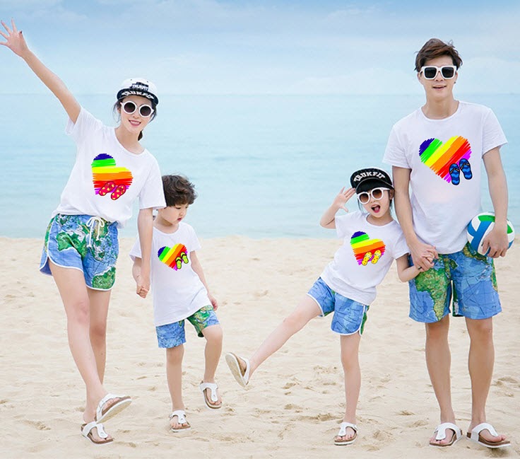 áo đồng phục gia đình đi biển